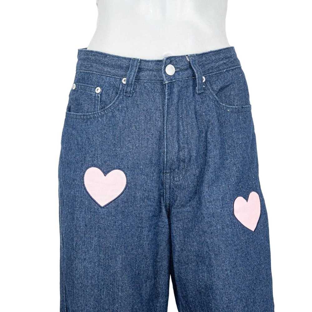 Lazy Oaf LAZY OAF Pink Hearts Cut out Denim Jeans… - image 8