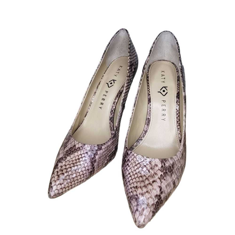 Designer Katy Perry Heels Women Sz 8 Snakeskin Th… - image 3