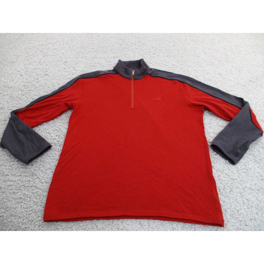 Vintage Icebreaker Sweater Mens Large Red 1/4 Zip… - image 1
