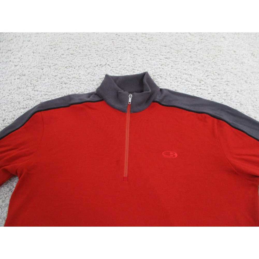 Vintage Icebreaker Sweater Mens Large Red 1/4 Zip… - image 2