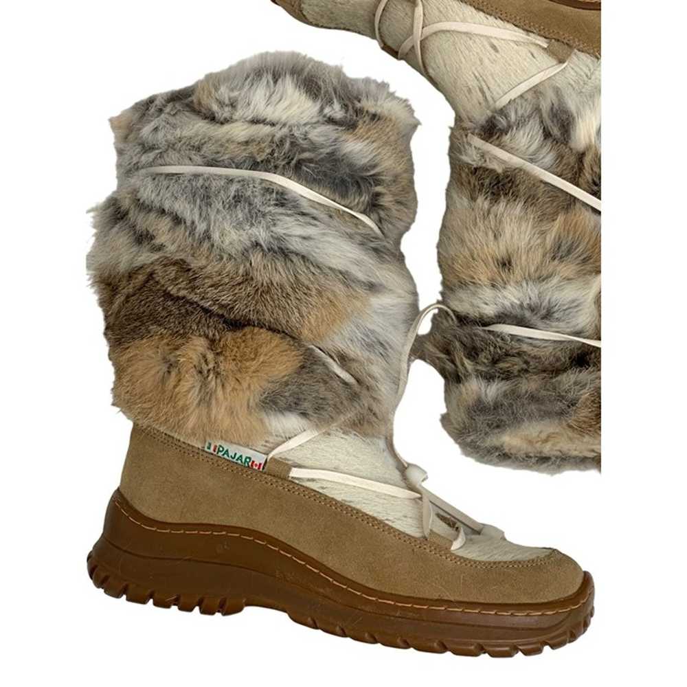 Pajar Sz 8 Fur Leather Snow Boot Womens Made in I… - image 3