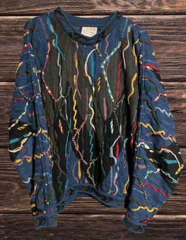 Coogi VINTAGE 80s COOGI BLUE KNIT SWEATER