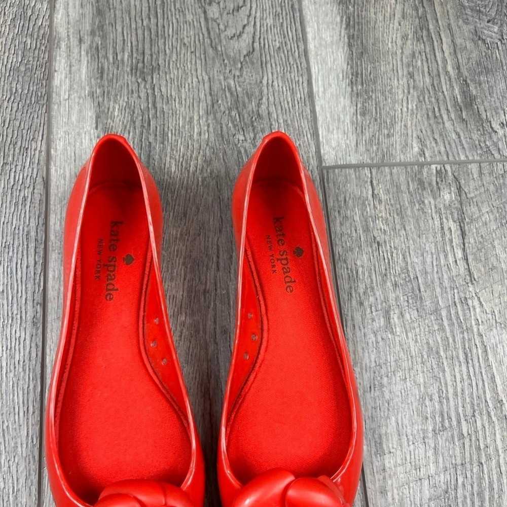 Kate Spade Red Jelly Flats - image 2