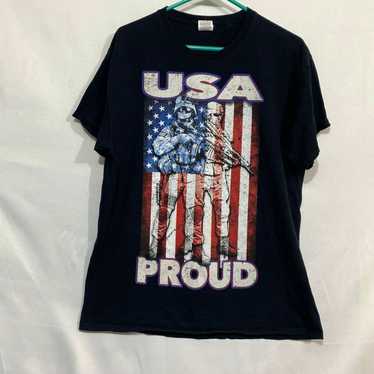 Fruit Of The Loom USA Flag Proud Army Soldier Fru… - image 1