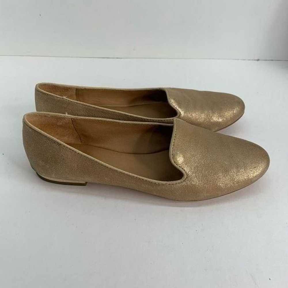 Coach Metallic Leather Gold Heeled Catrin Loafers… - image 1