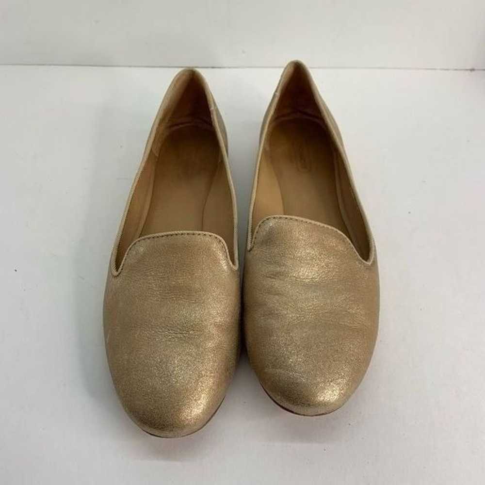 Coach Metallic Leather Gold Heeled Catrin Loafers… - image 2
