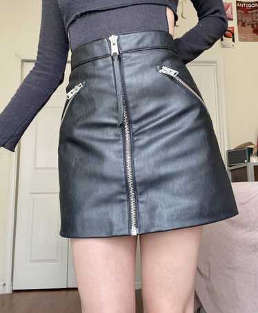 Allsaints Black Leather Allsaints Skirt