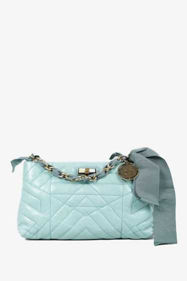 Lanvin Lanvin Quilted Teal Leather Happy Crossbody