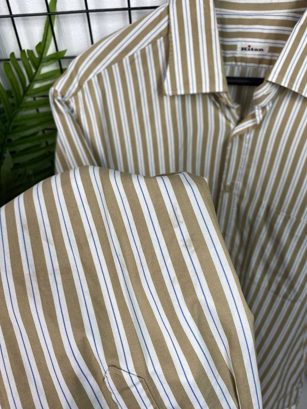Kiton Kiton Napoli Striped Button Down Shirt Men’… - image 10