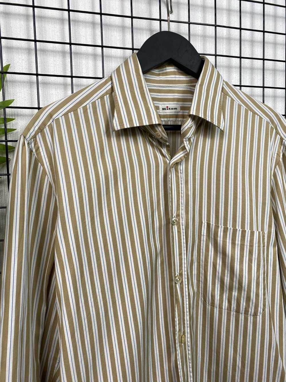 Kiton Kiton Napoli Striped Button Down Shirt Men’… - image 3