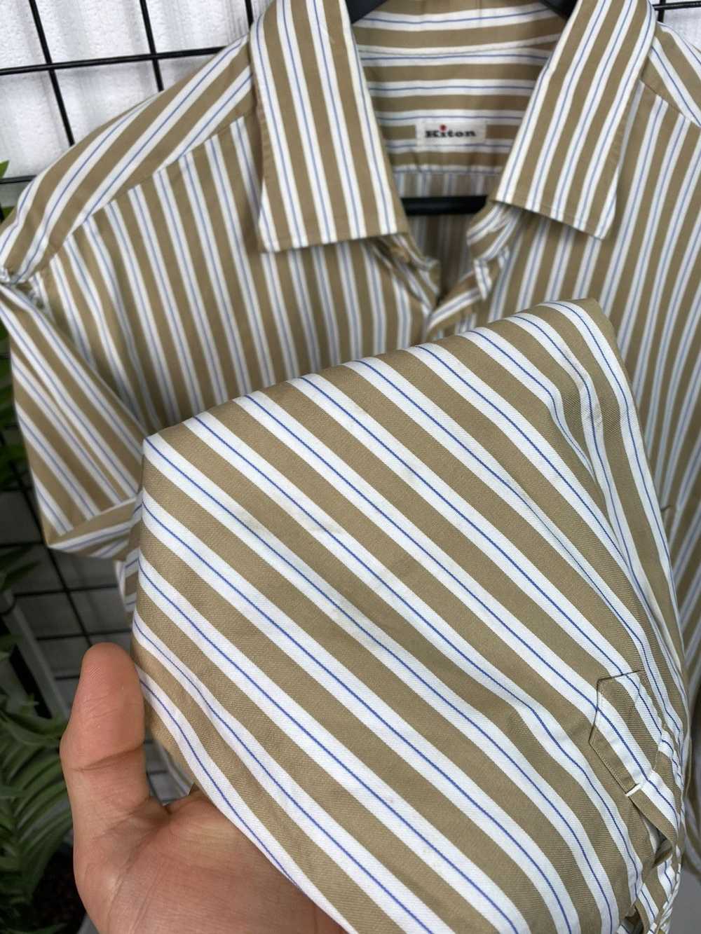 Kiton Kiton Napoli Striped Button Down Shirt Men’… - image 9