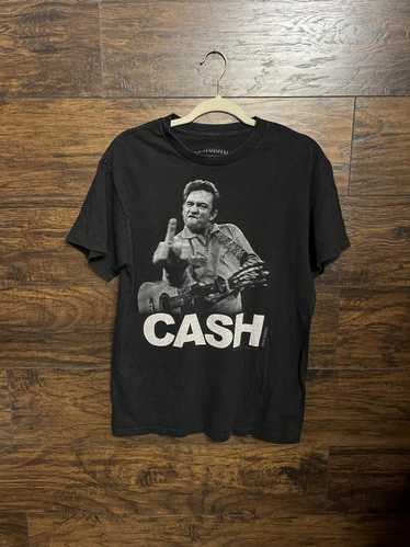 Designer Johnny Cash Middle Finger T-shirt Jim Mar