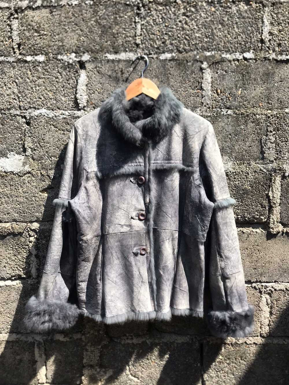 Japanese Brand × Leather × Mink Fur Coat Vintage … - image 1