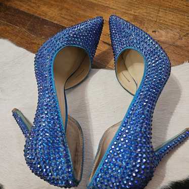 Betsy johnson blue rhinestone heels