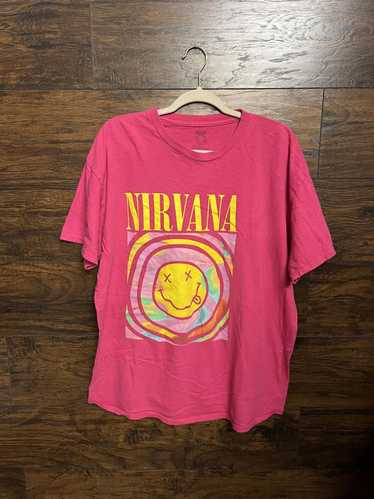 Urban Outfitters Nirvana Brand Pink Smiley T-shirt