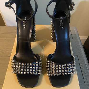 Michael Kors Collection Black Stud Open Toe Heels… - image 1