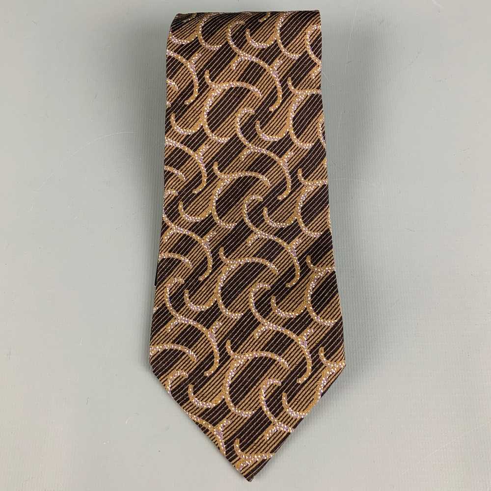 Giorgio Armani Brown Swirls Silk Tie - image 2