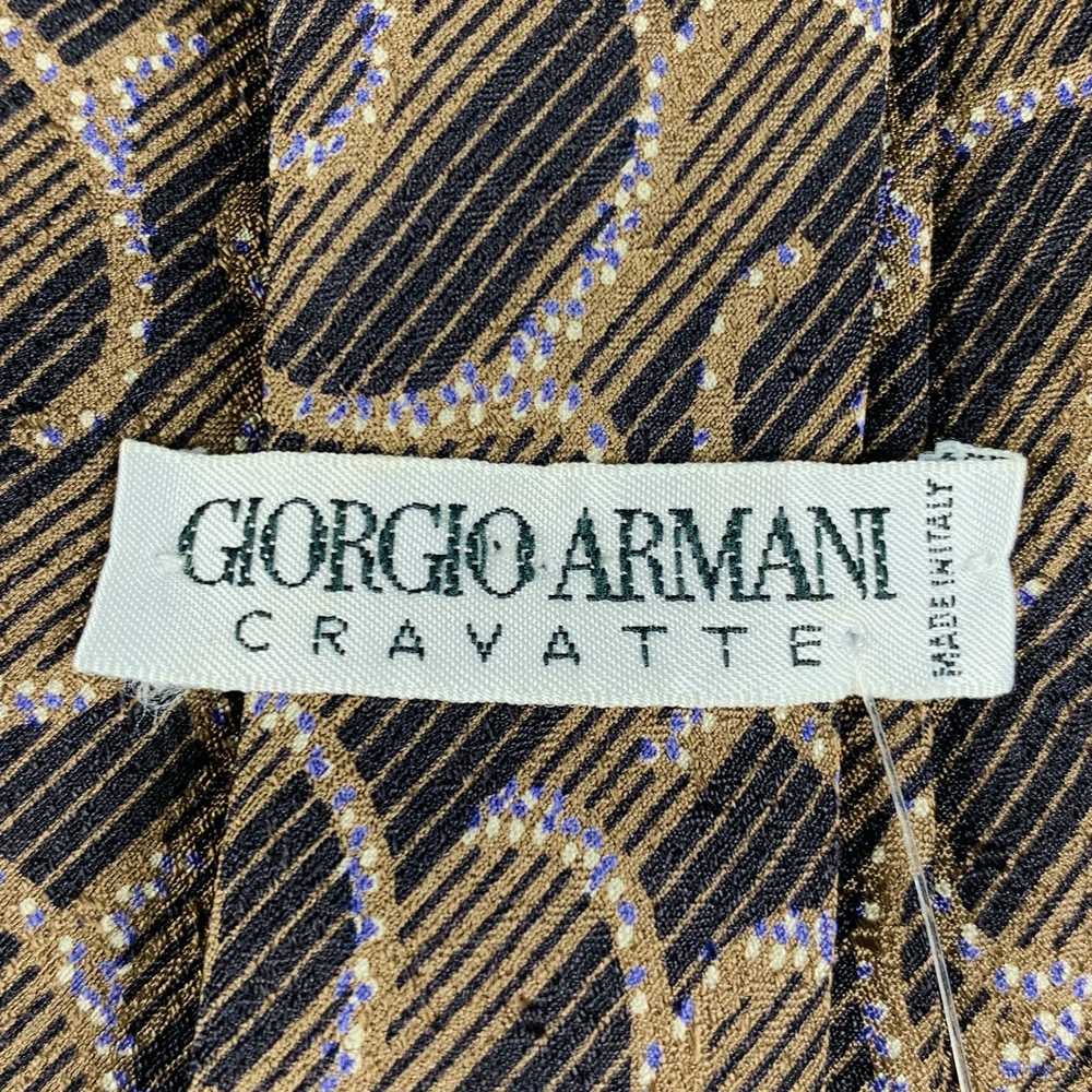 Giorgio Armani Brown Swirls Silk Tie - image 3