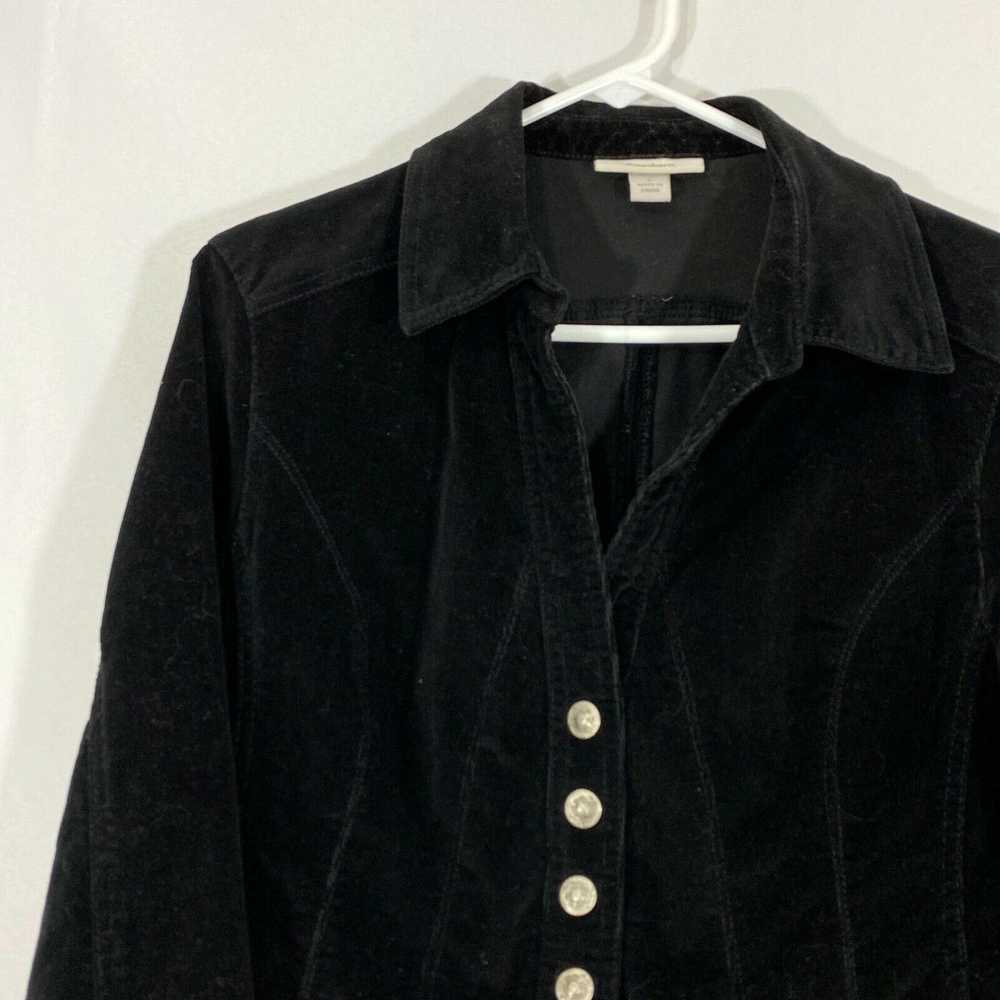 Vintage Dressbarn Womens Black Corduroy Collared … - image 3