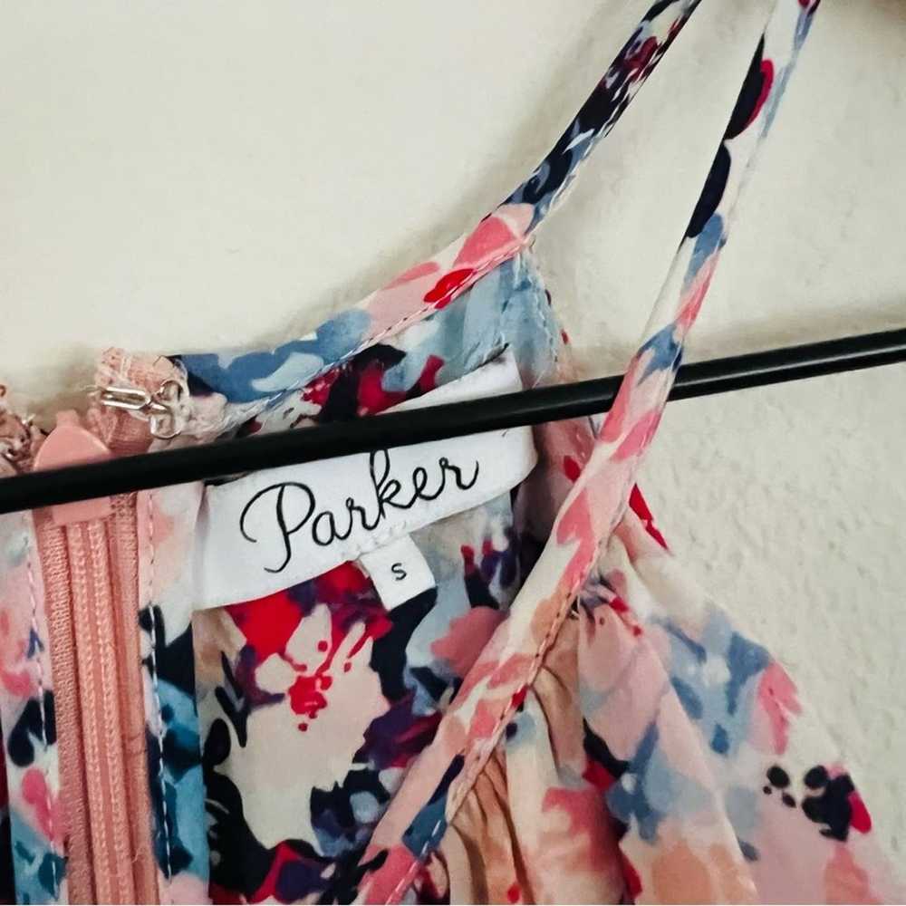 Parker Women's Pink/Blue Floral Silk Sleeveless H… - image 6