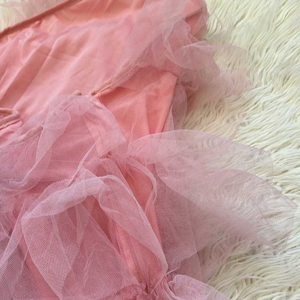 Pink Tulle Ruffle Halter Mini Dress - image 10