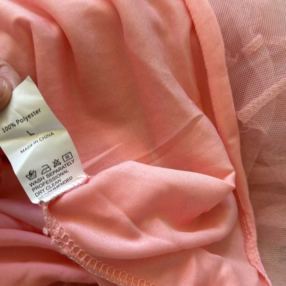 Pink Tulle Ruffle Halter Mini Dress - image 7