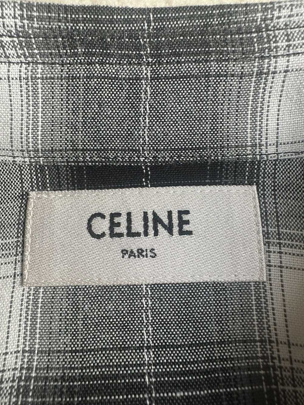 Celine SS19 Celine short sleeve flannel black whi… - image 10