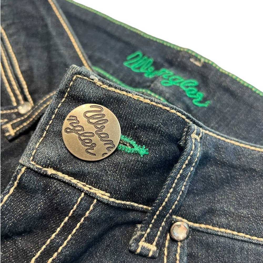Vintage Wrangler Blue Flare Jeans Embellished Poc… - image 2