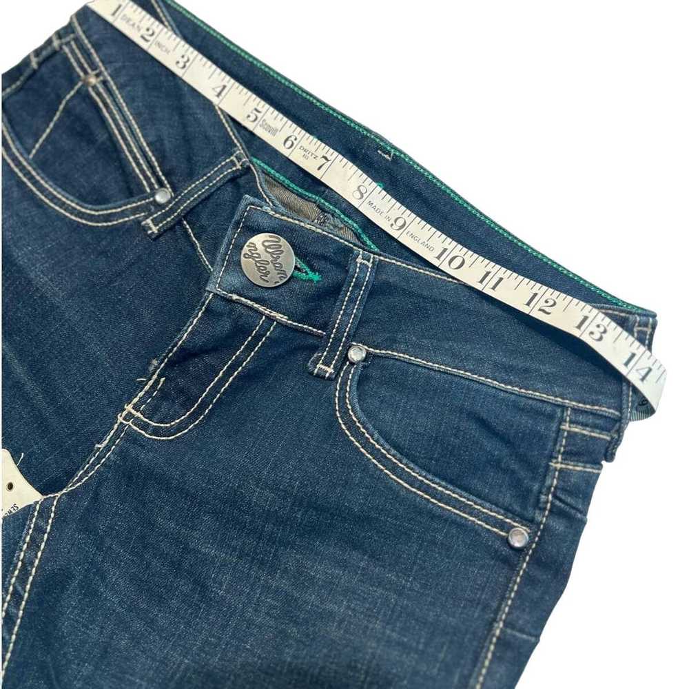 Vintage Wrangler Blue Flare Jeans Embellished Poc… - image 4