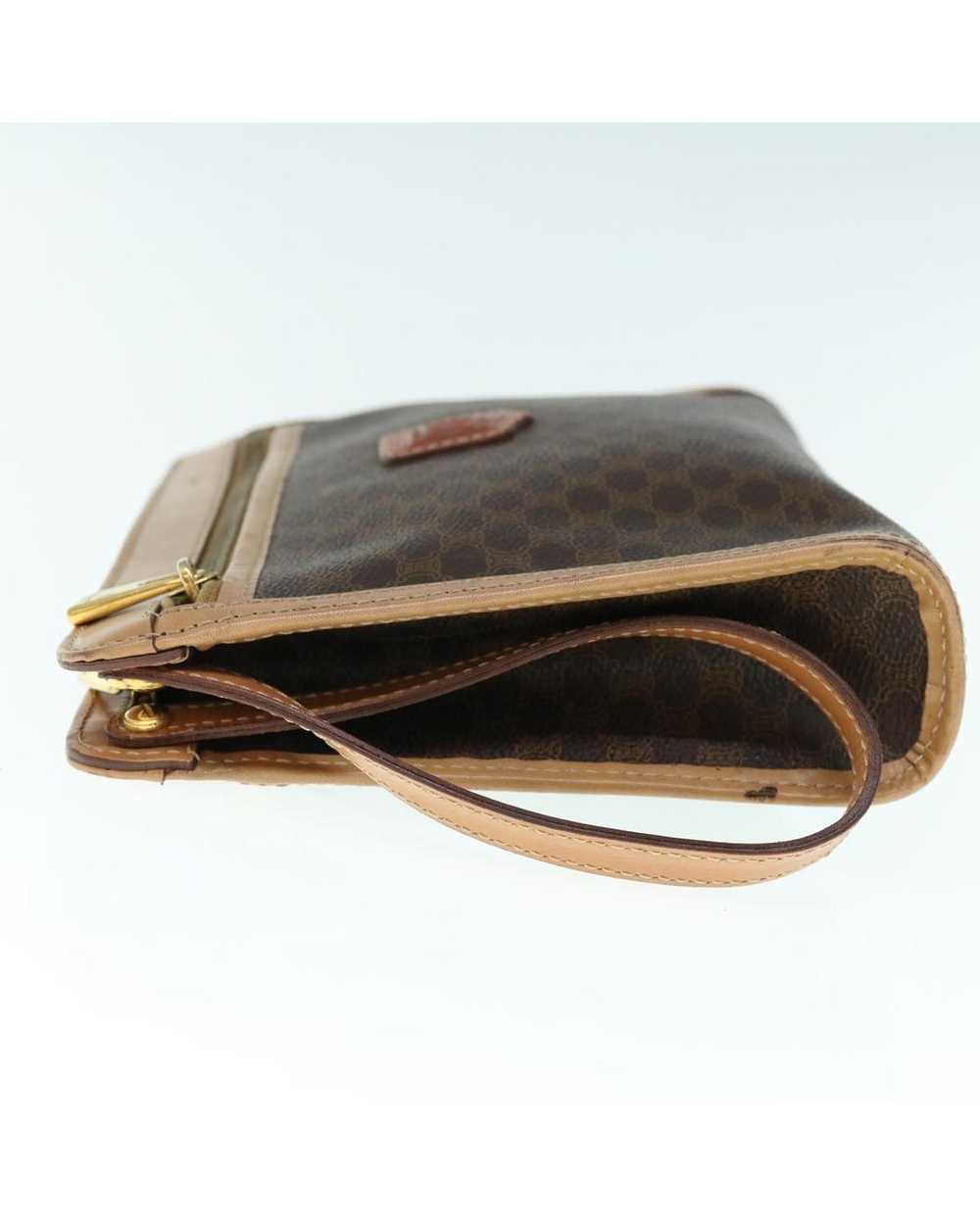 Celine Sophisticated Brown Canvas Clutch Handbag … - image 4