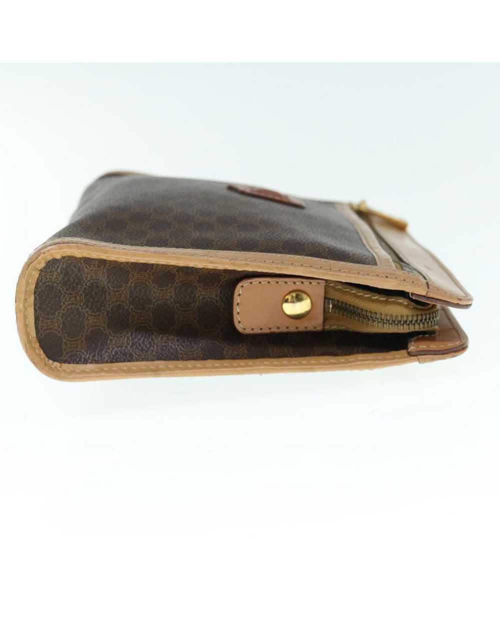 Celine Sophisticated Brown Canvas Clutch Handbag … - image 5