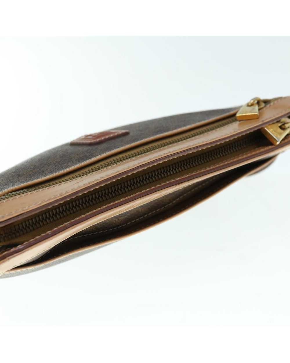 Celine Sophisticated Brown Canvas Clutch Handbag … - image 6