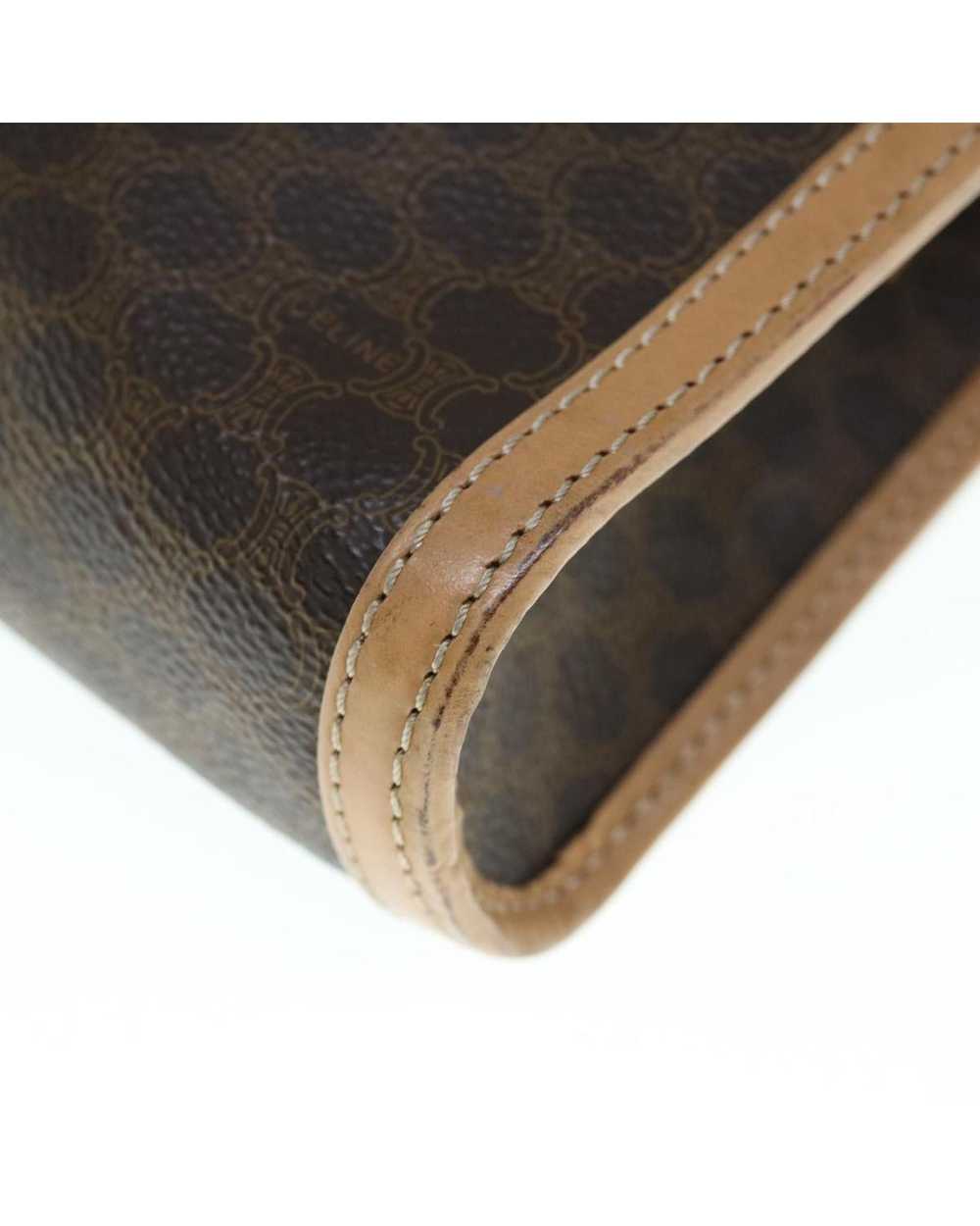 Celine Sophisticated Brown Canvas Clutch Handbag … - image 9