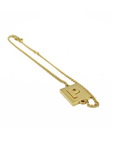 Celine Gold Metal Celine Alphabet P Charm Bracelet