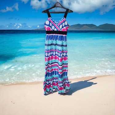 Vineyard Vines Carolina Stripe Maxi Dress Ruffle … - image 1