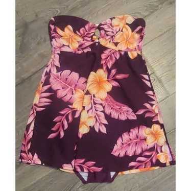 NWOT CHRISTINA Strapless Floral One-Piece Skirted 