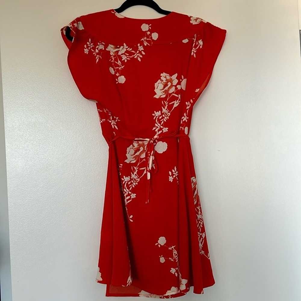 Ooh La Luxe Red Floral Deep V mini dress, Medium,… - image 8