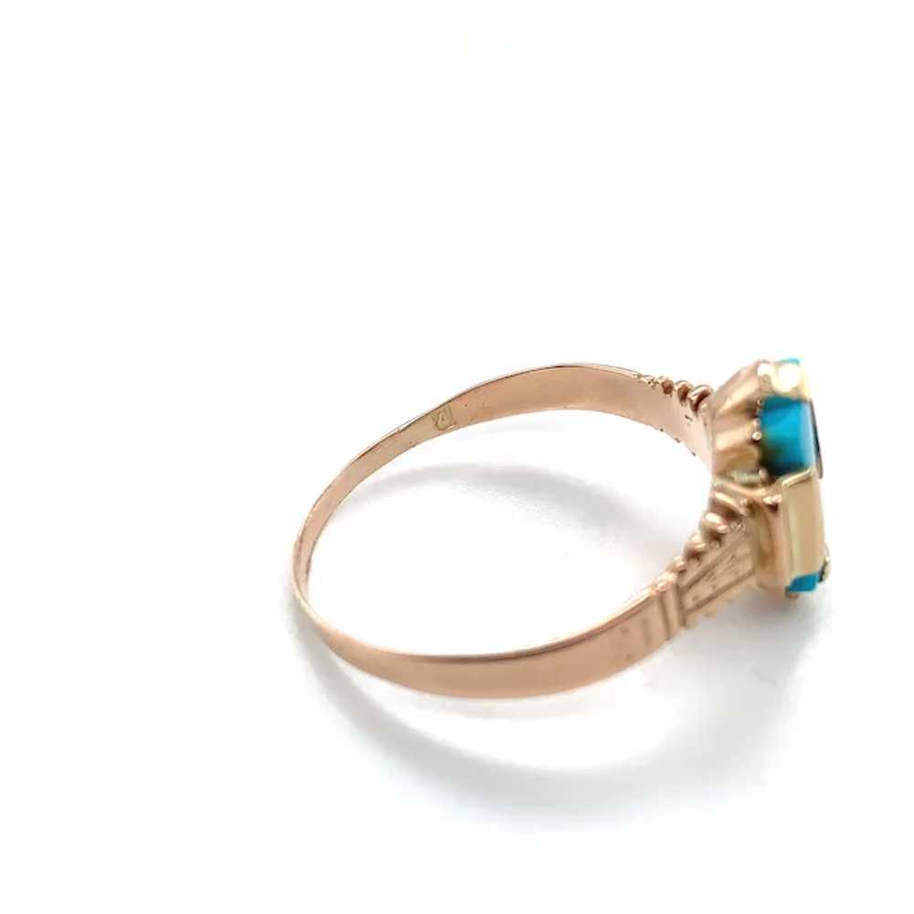 10K Rose Gold Victorian Sleeping Beauty Turquoise… - image 8