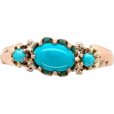 10K Rose Gold Victorian Turquoise Ring