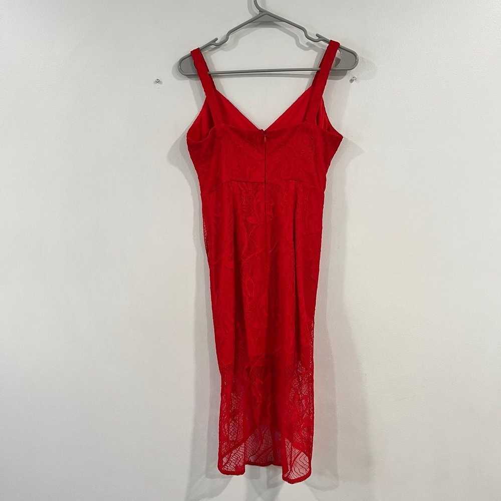 Lulus Meg Red Lace Sleeveless Tulip Hem Dress SMA… - image 7