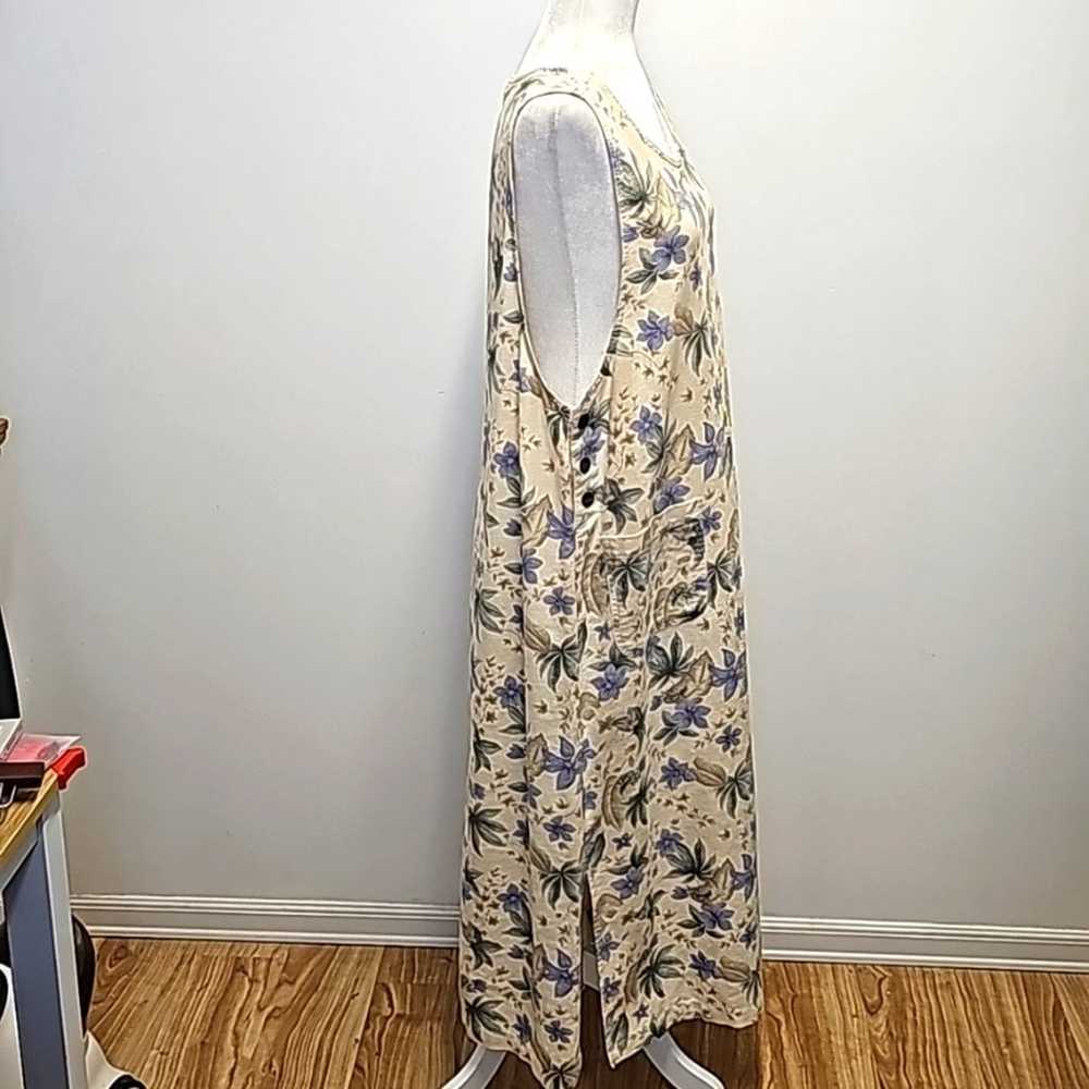 Erika Collection Linen Cotton Jumper Dress Cream … - image 7