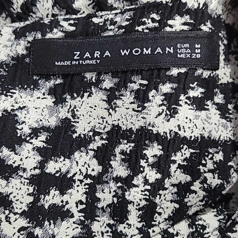 Zara Women Black and White Square Pattern 3/4 Bel… - image 6