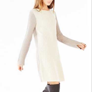 BCBGMAXAZRIA Color Block Wool Blend Sweater Dress