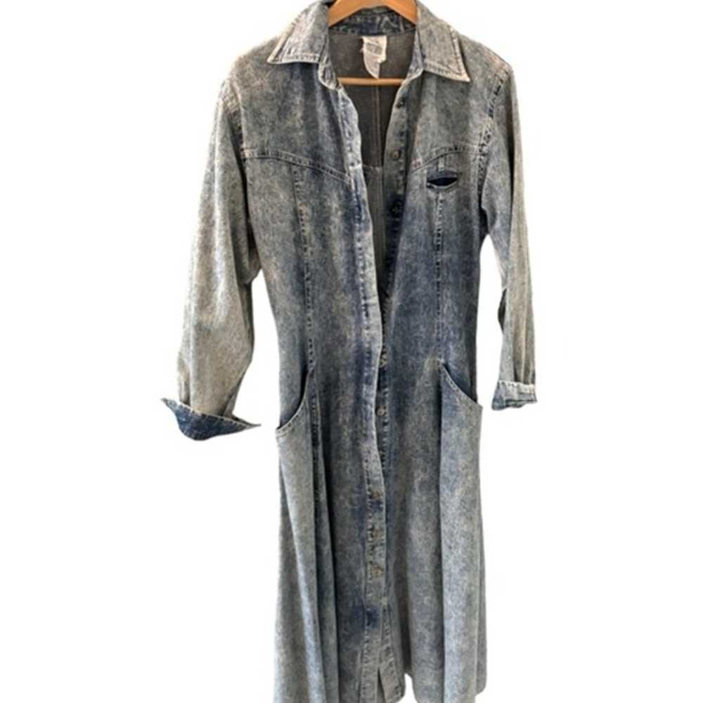 Vintage Together Acid Wash Jean Button Down Dress… - image 9