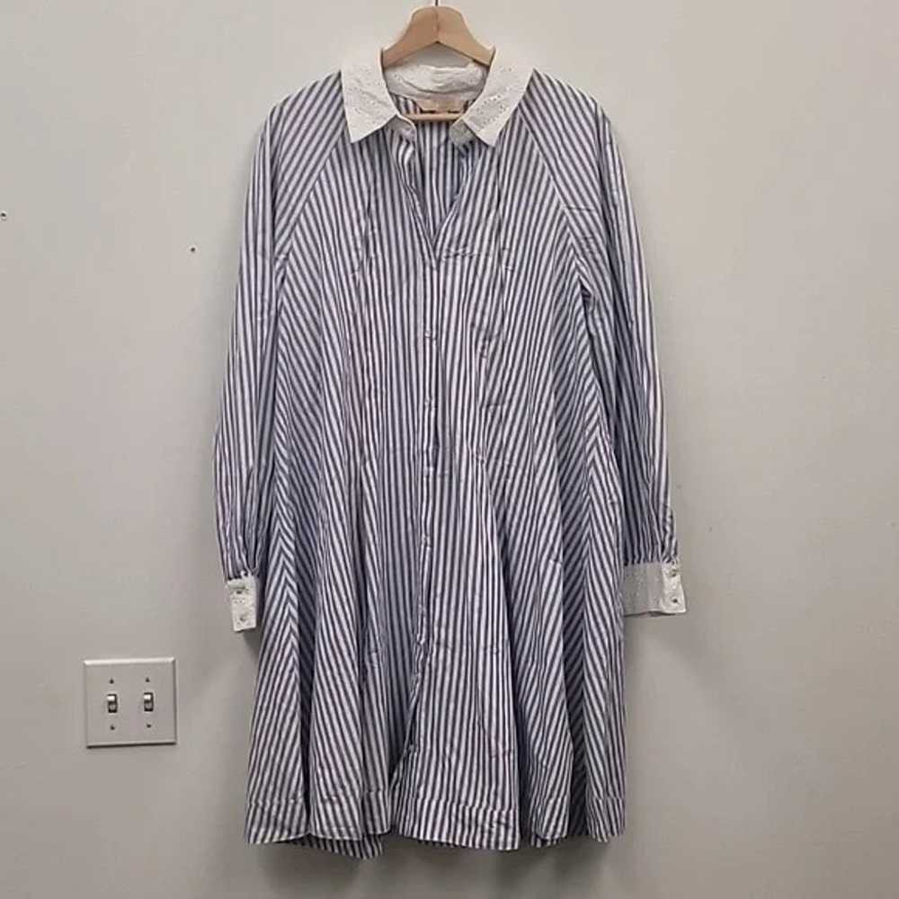 HOPE and HARLOW Blue White Striped Dress size 16 - image 1