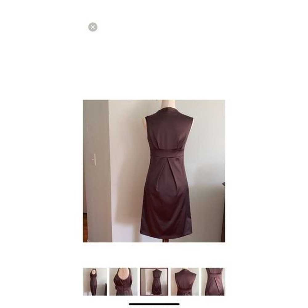 BCBG Women’s Size 10 Vintage Dress Brown Satin Sl… - image 10