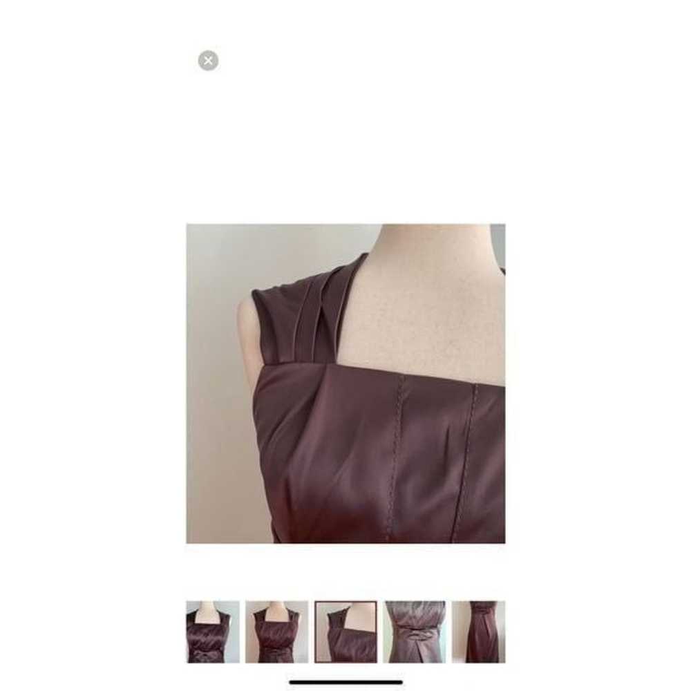 BCBG Women’s Size 10 Vintage Dress Brown Satin Sl… - image 11