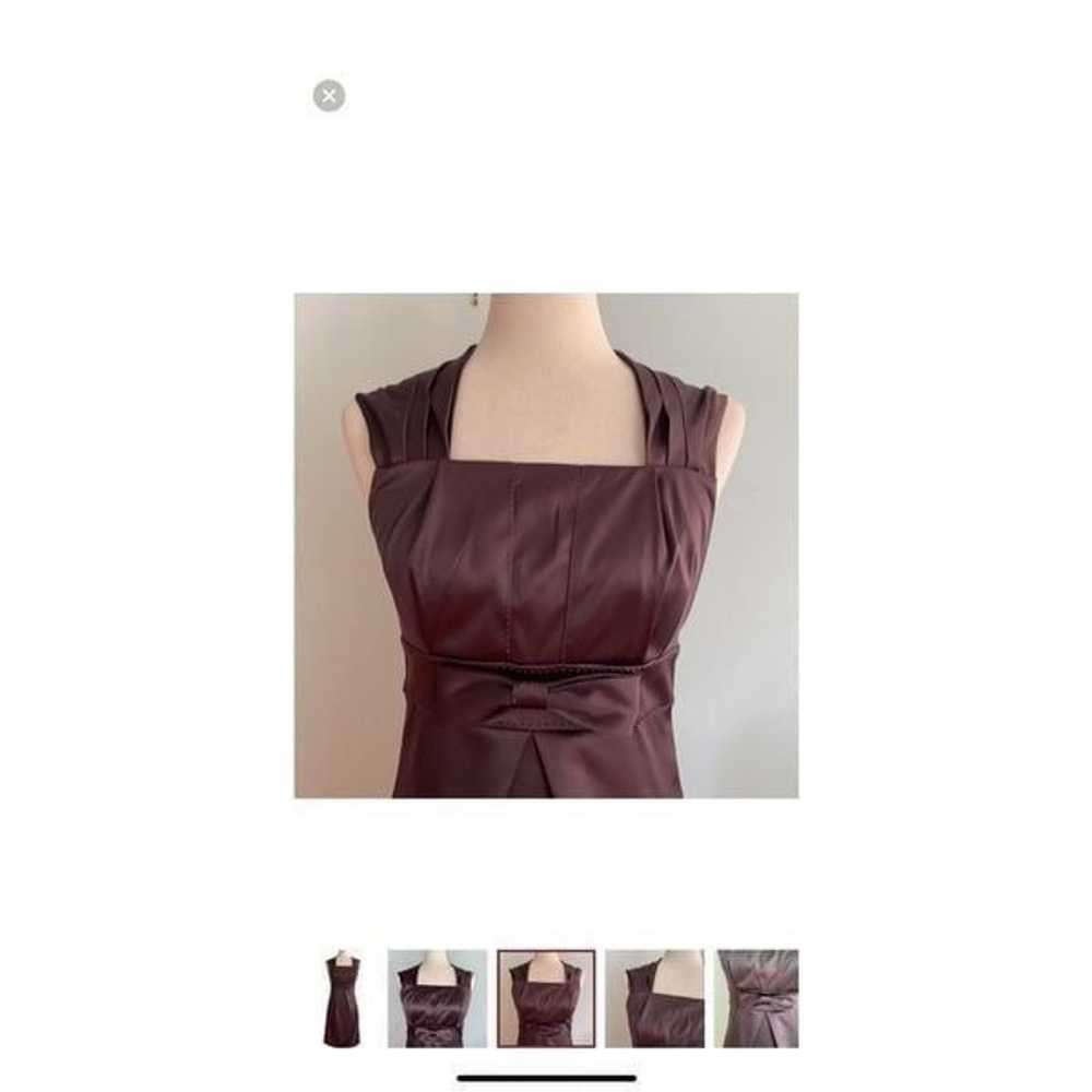 BCBG Women’s Size 10 Vintage Dress Brown Satin Sl… - image 12