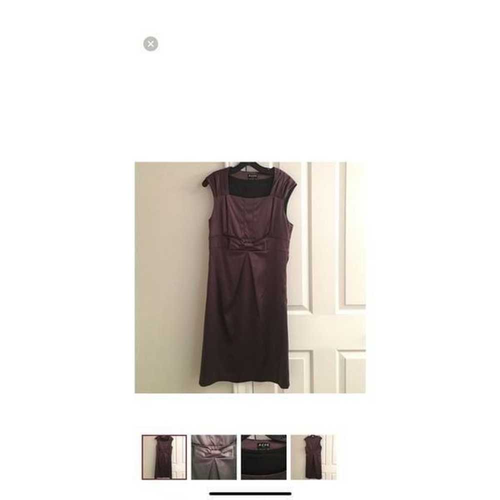 BCBG Women’s Size 10 Vintage Dress Brown Satin Sl… - image 4