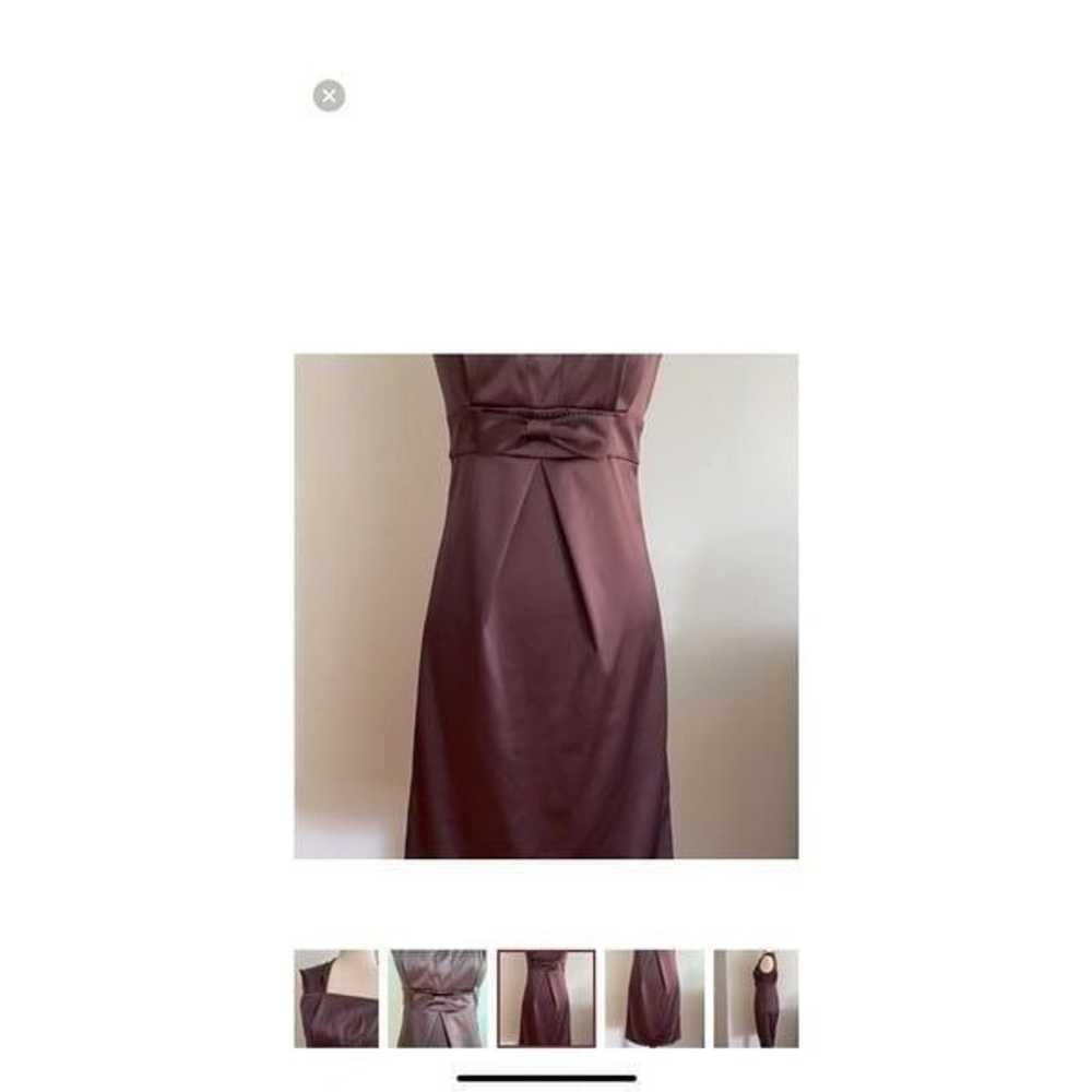 BCBG Women’s Size 10 Vintage Dress Brown Satin Sl… - image 8